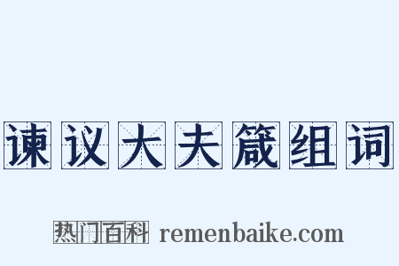 谏议大夫箴组词是什么意思的图片